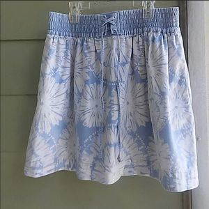 Vintage Fossil Denim Skirt Blu & White Floral S